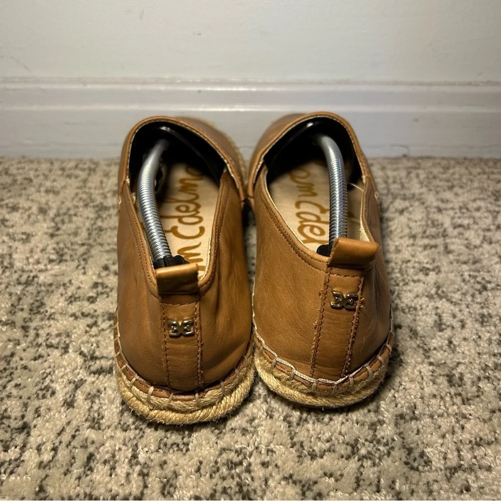 Sam Edelman Brown Kesia Espadrille Leather Slip-On Loafers Size 9.5